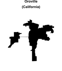 Oroville (California) blank outline map