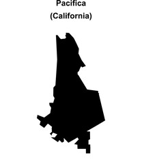 Pacifica (California) blank outline map