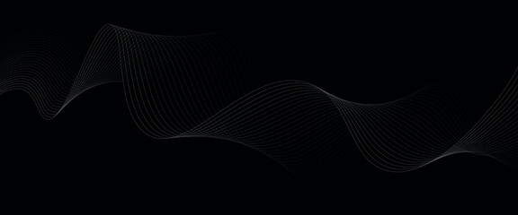 Abstract grey wavy lines background. Digital frequency track equalizer. Abstract frequency sound wave lines and technology curve lines background. Abstract background with business lines background.
