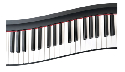 Curve Piano Keyboard PNG Image, isolated background.