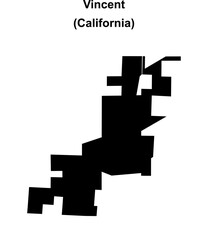 Obraz premium Vincent (California) blank outline map