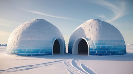 Obraz premium Two capsules in snow