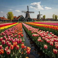 tulips and windmill