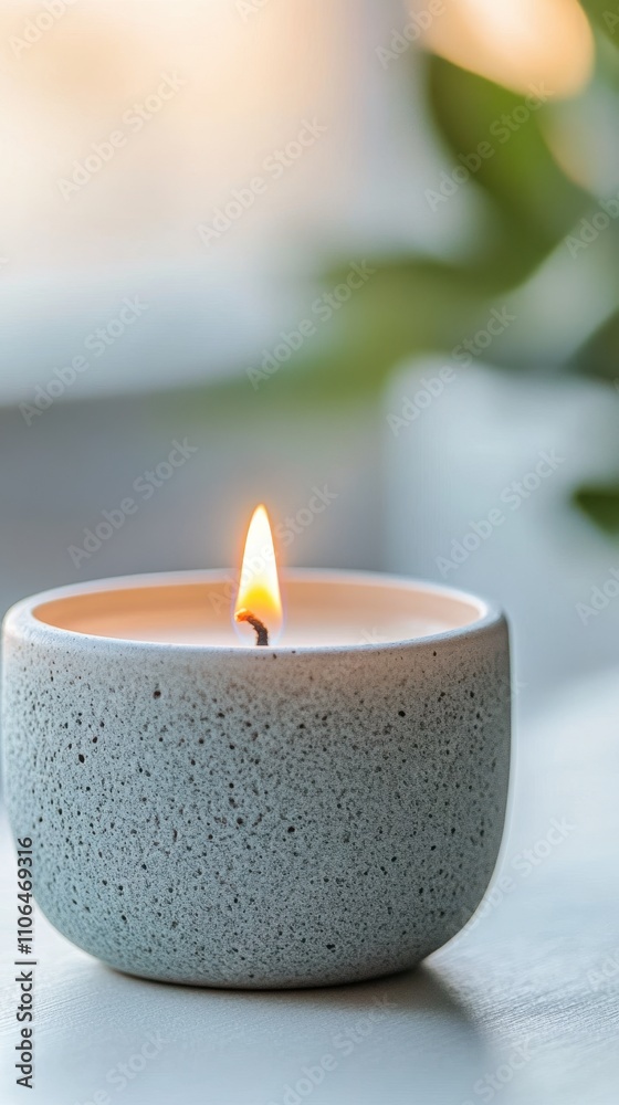 Aufkleber soft glow of a candle illuminates a tranquil space in the evening