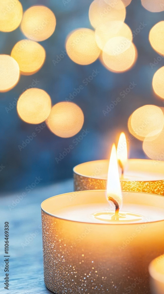 Aufkleber embracing warmth in the darkness with glowing candlelight and soft illumination
