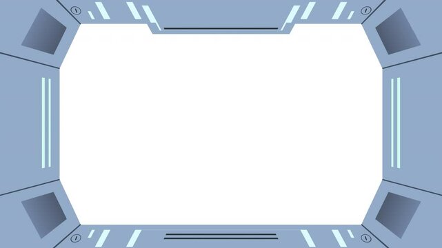 Futuristic gate panel displays ideal for technology (Alpha channel), innovation, scifi concepts in graphic design, web design, presentations, and digital art projects.