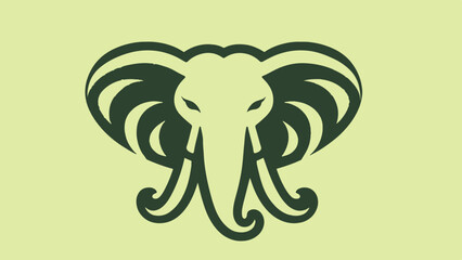 elephant head silhouette logo in flat style