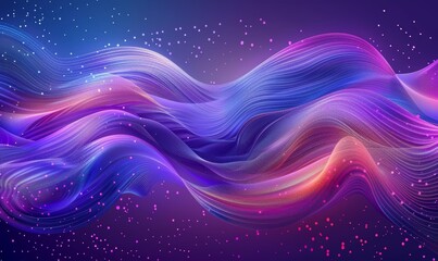 A colorful wave with purple, blue, and red colors