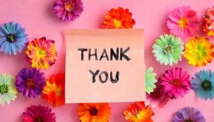 Sticky notes with the text "Thank you".Post it.