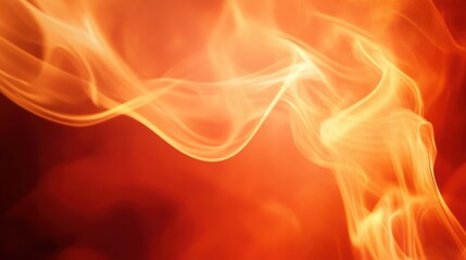 Obraz premium Soft, curling trails of smoky crimson and black weave through a gradient of fiery orange and gold, evoking the energy and mystery of a flickering flame.