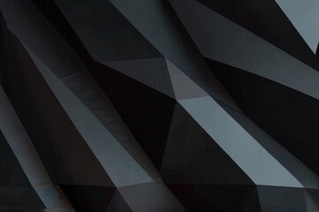 Fototapeta premium Dynamic And Luxurious Black Low Poly Abstract Background With Geometric Triangles