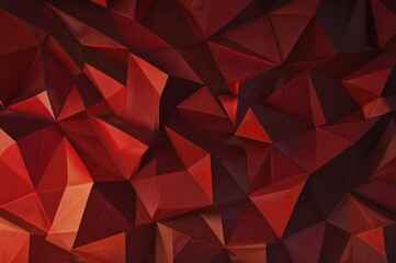 Naklejka premium Dynamic And Luxurious Red Low Poly Abstract Background With Geometric Triangles