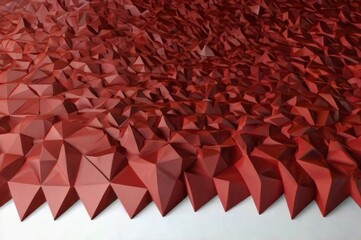 Obraz premium Dynamic And Luxurious Red Low Poly Abstract Background With Geometric Triangles