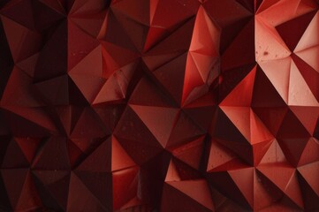 Obraz premium Dynamic And Luxurious Red Low Poly Abstract Background With Geometric Triangles