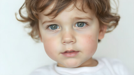 Fototapeta premium A young child with blue eyes and blonde hair