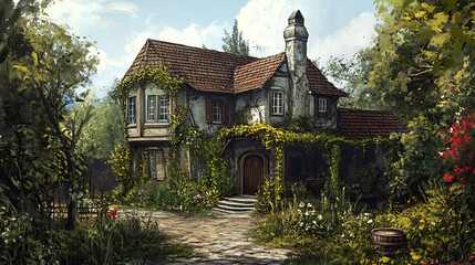 Fototapeta premium Creating a design villa by hand and seeing it come to life, draw home