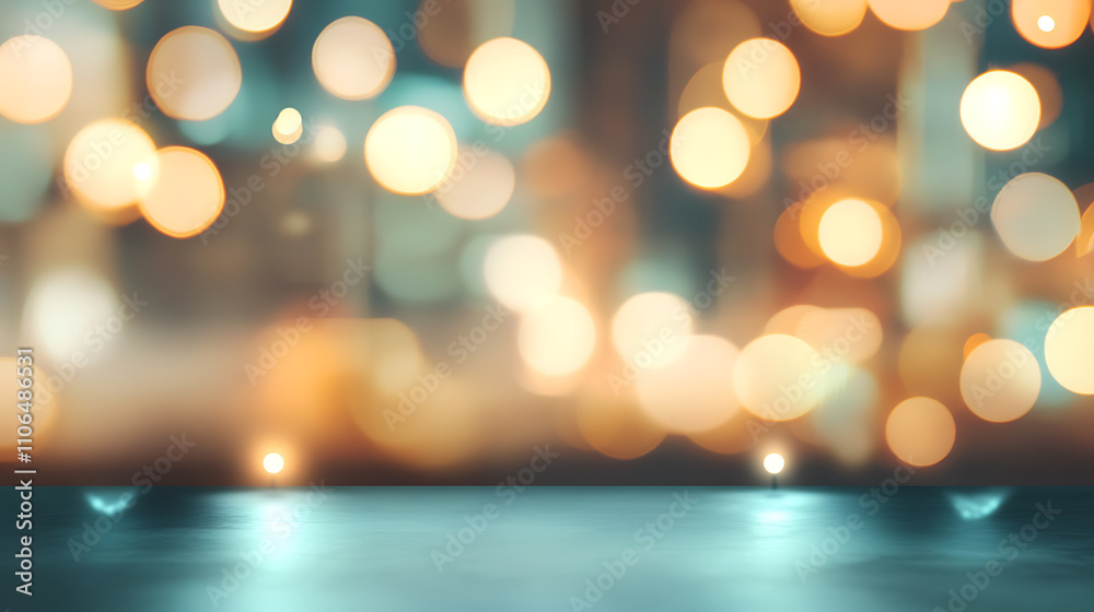 Poster atmosphere around office blur background with bokeh light for corporate creative design