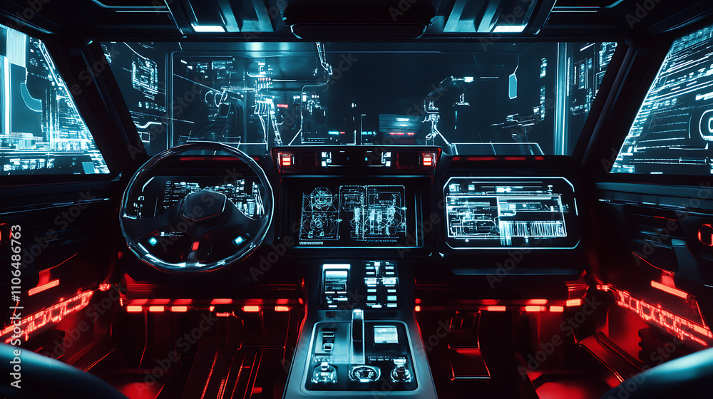 Poster cockpit of an automated future vehicle