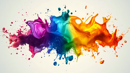 Multicolor splash painting in the background