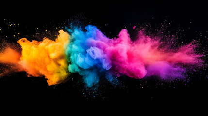 Multicolor splash painting in the background