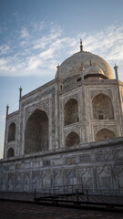 The architecture of the Taj Mahal in Agra, India