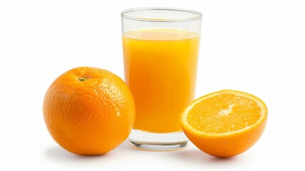 Detailed and photorealistic capture of a glass of fresh orange juice
