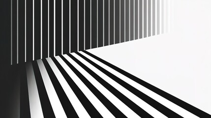 Obraz premium A captivating optical illusion created by bold black and white stripes, forming a mesmerizing and dynamic pattern that appears to move or distort when viewed, showcasing the power of visual perception
