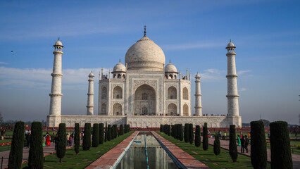 The architecture of Taj Mahal in Agra, India