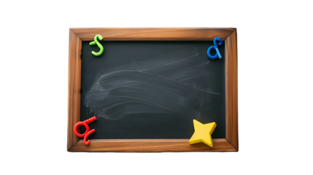 Blank Chalkboard with Colorful Letters - Powered by Adobe