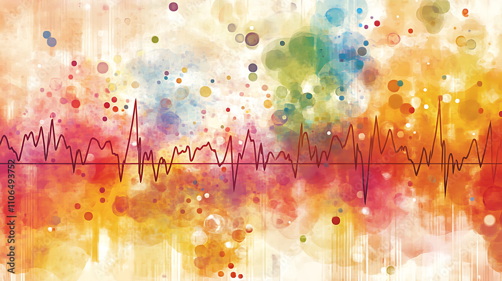 Aufkleber Background with a cardiogram pattern
