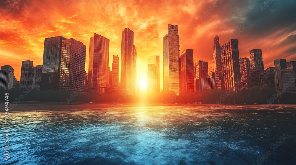 Poster an image representing the concept of climate change