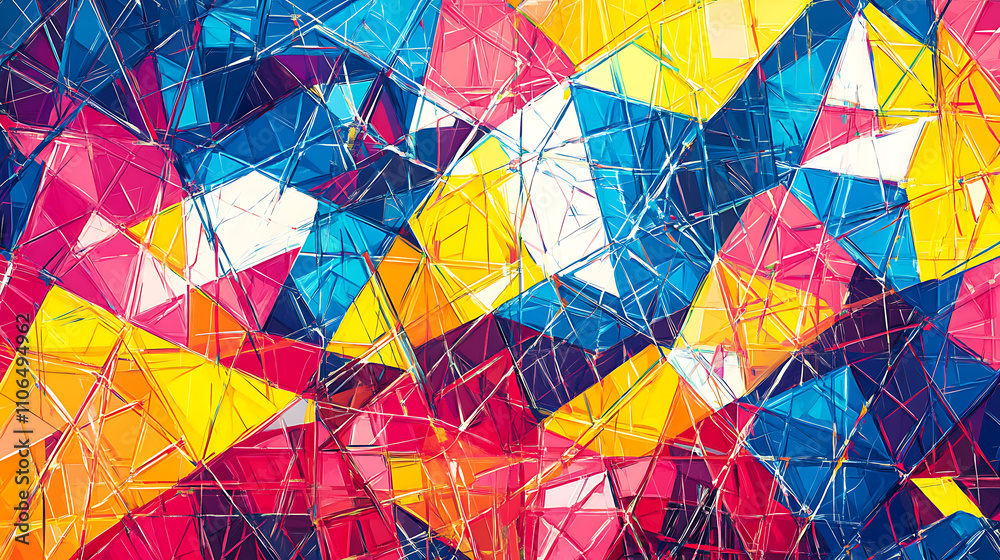 Poster artistic sketch backdrop material, abstract geometric pattern, chaos and random, modern art drawing 