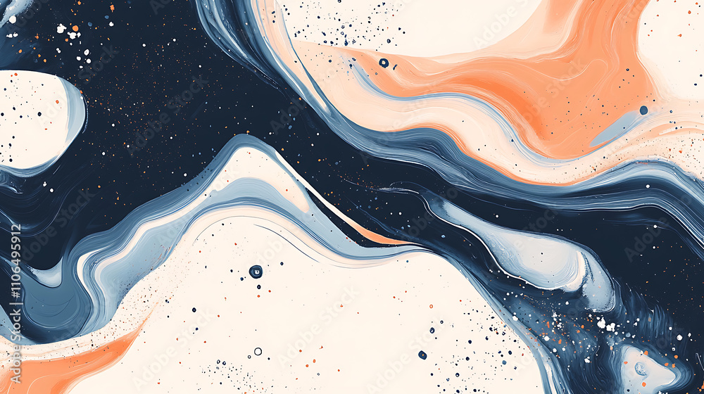Poster Organic abstract pattern with fluid shapes and natural textures Creating a calming and serene wallpaper or background design