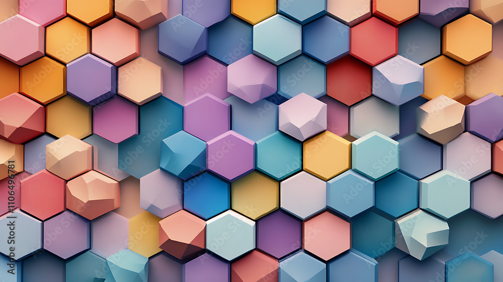 Poster Abstract hexagon pattern background