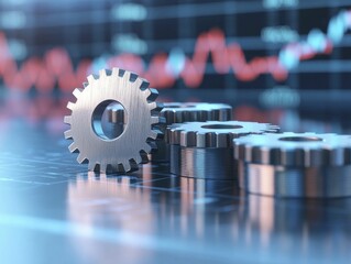 Economic risk mitigation tools showcase, industrial chic style, brushed metal finish, front view focus, with abstract financial graphs background.