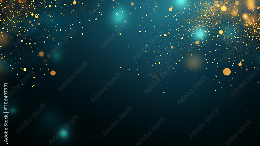 Poster teal green and gold abstract bokeh background perfect for festive or celebratory occasions adding a 