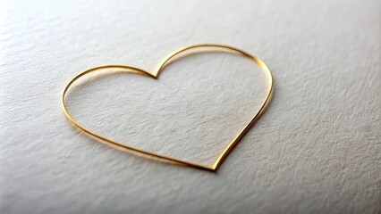 Close-up shot of a golden heart outline on paper , love, romance, heart shape, gold, shiny, decoration, Valentine's Day, symbol