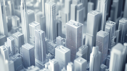 The blueprint showed skyscrapers, Construction concept, 3d illustration