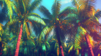 Palm trees on a tropical background