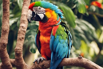 Obraz premium Close-up of a Colorful Parrot