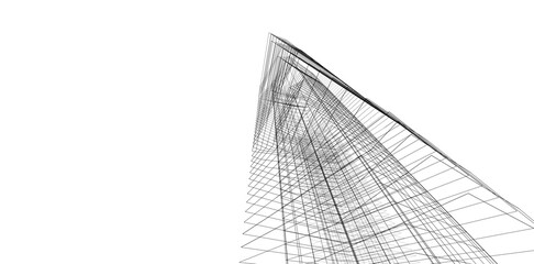 Abstract architectural background 3d illustration