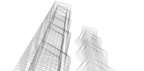 Abstract architectural background 3d illustration