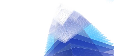 Abstract architectural background 3d illustration