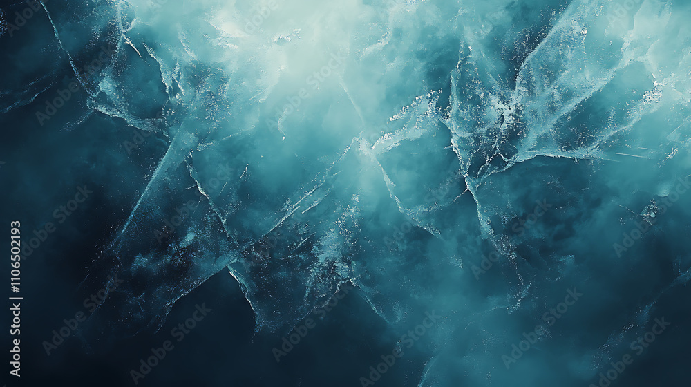 Poster abstract background with blue cubic blocks