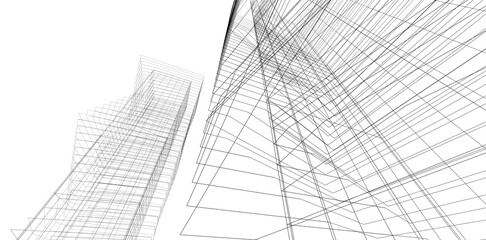 Abstract architectural background 3d illustration