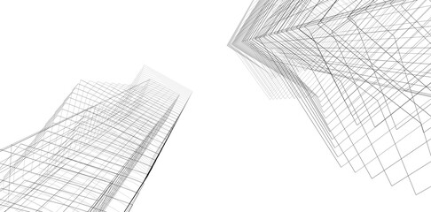 Fototapeta premium Abstract architectural background 3d illustration