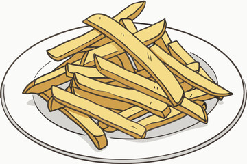 , A view of a french fries vector art illustration 