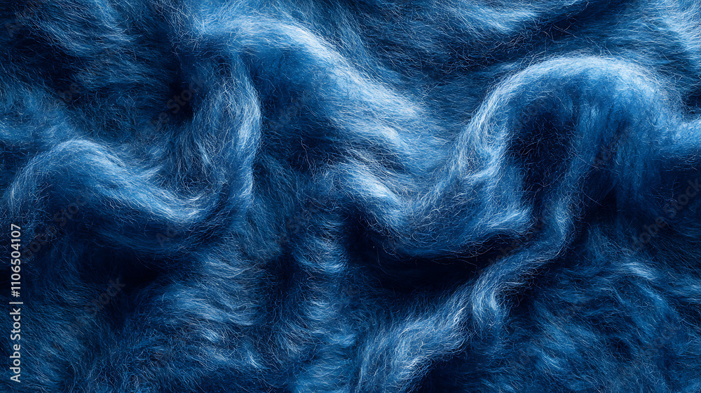 Poster blue felt fabric texture as background, melange fuzzy woolen cloth textured, close up of textile sur