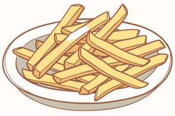 , A view of a french fries vector art illustration 