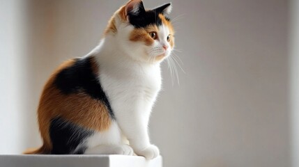 Striking Calico Cat with Soft White Face